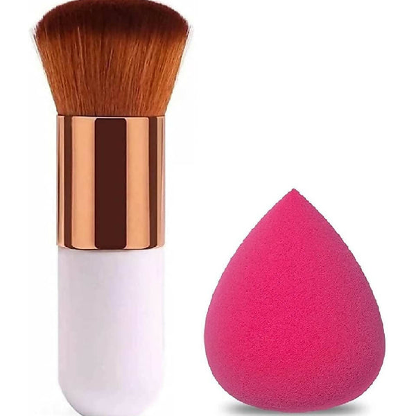 Favon Pack of 1 Foundation Cum Blush Brush and 1 Blender Puff - Distacart