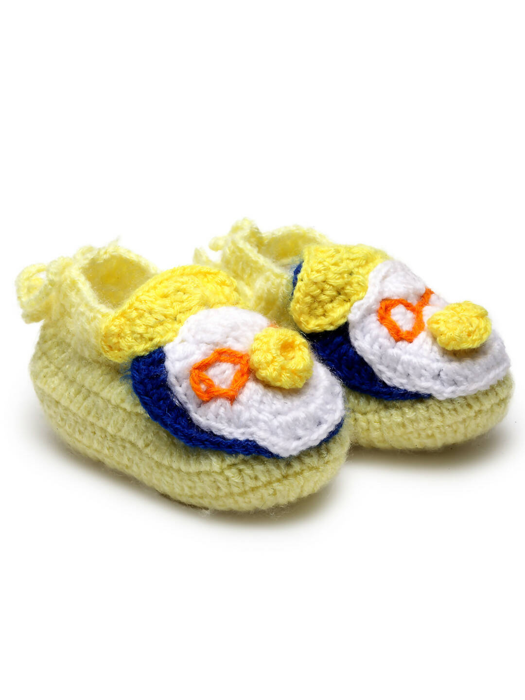 Chutput Kids Woollen Hand Knitted Self Desgin Booties - Yellow - Distacart