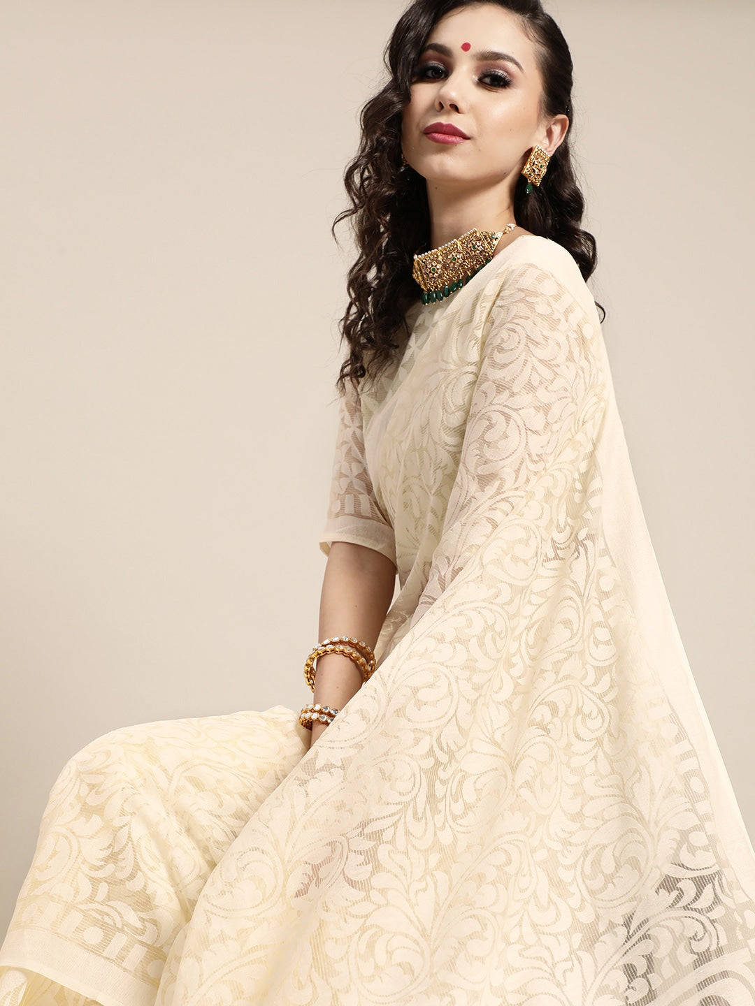 Saree Mall Ethnic Motifs with Sleek border Saree For Women - Distacart