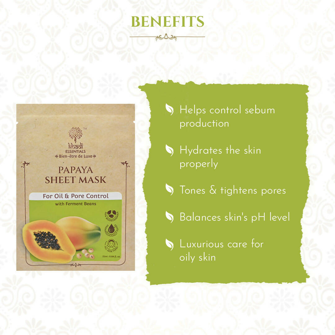 Khadi Essentials Papaya Serum Sheet Mask - Distacart