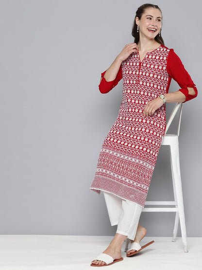 HERE&NOW Embroidered Thread Work Kurta - Distacart