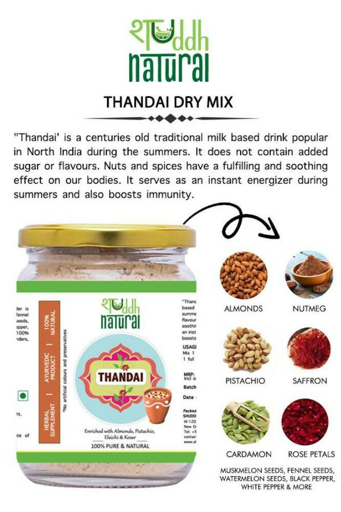 Shuddh Natural Instant Ayurvedic Thandai Powder - Nuts and Seeds Superfoods - Distacart