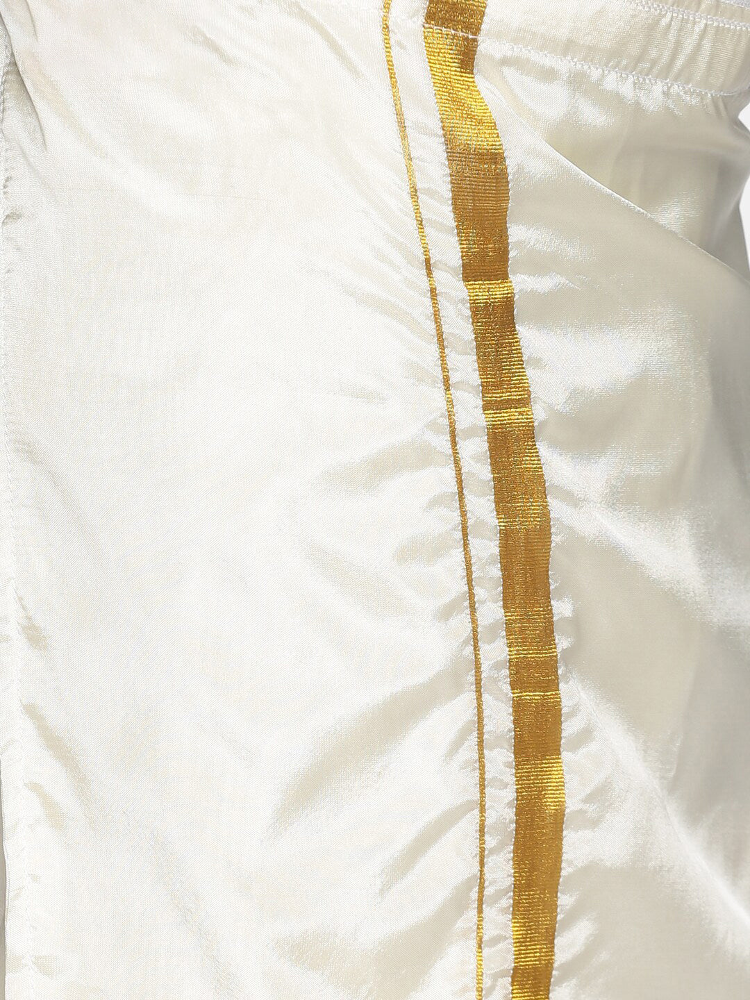 Sethukrishna Boys Grey & White Pure Cotton Shirt With Veshti Set - Distacart