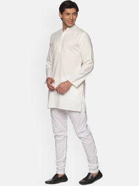 Thumbnail for Sethukrishna Men Cream-Coloured Striped Pure Cotton Kurta with Pyjamas - Distacart