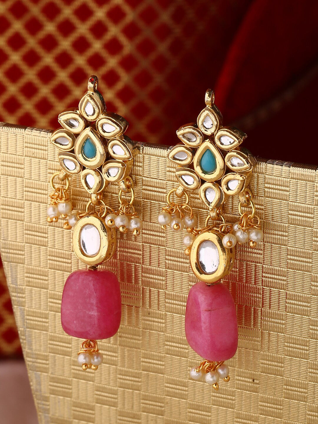 Shoshaa Gold Contemporary Drop Earrings - Distacart