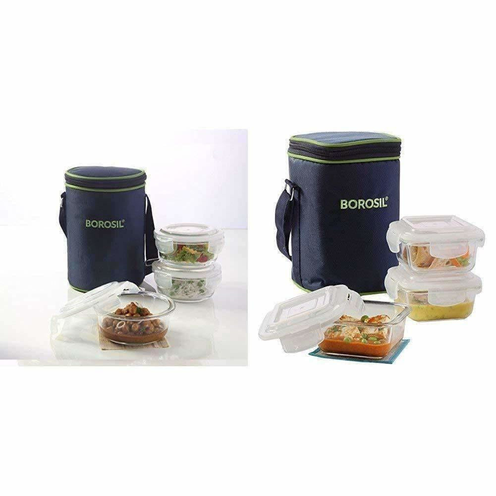 Microwavable Containers with Lunch Bag, 400ml, Set of 3 - Distacart