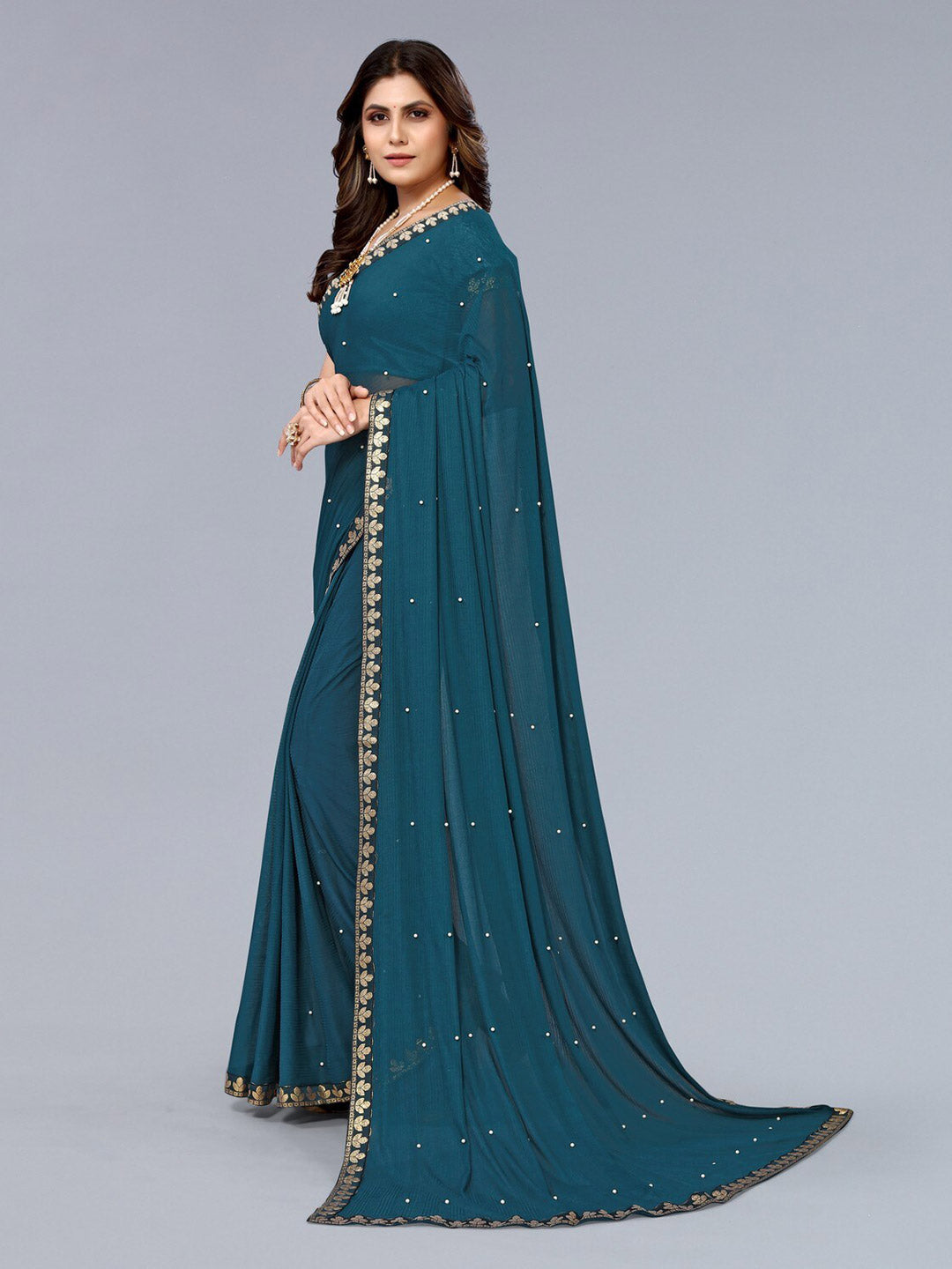 Kalini TBeads & Stones Embellished Saree - Distacart