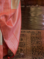 Thumbnail for Anouk Ethnic Motifs Woven Design Zari Silk Blend Kanjeevaram Saree - Distacart