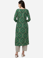 Thumbnail for HERE&NOW Women Green Bandhani Printed Gotta Patti Pure Silk Kurta with Trousers - Distacart
