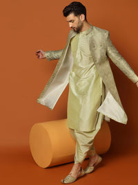 Thumbnail for KISAH Self-Design Cotton Sherwani Set - Distacart