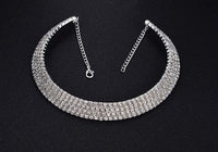 Thumbnail for Silver-Toned Alloy Rhinestones Studded Choker Necklace - The Pari - Distacart