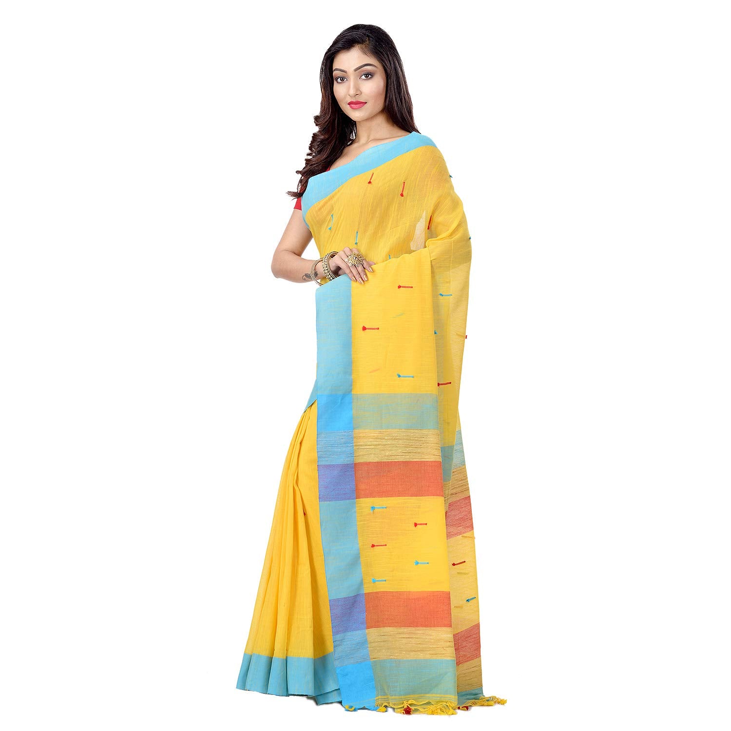 Desh Bidesh Women's Tant Cotton Saree With Blouse Piece - Distacart