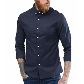 Men's Contrast Button Slim Fit Formal Shirt - Distacart