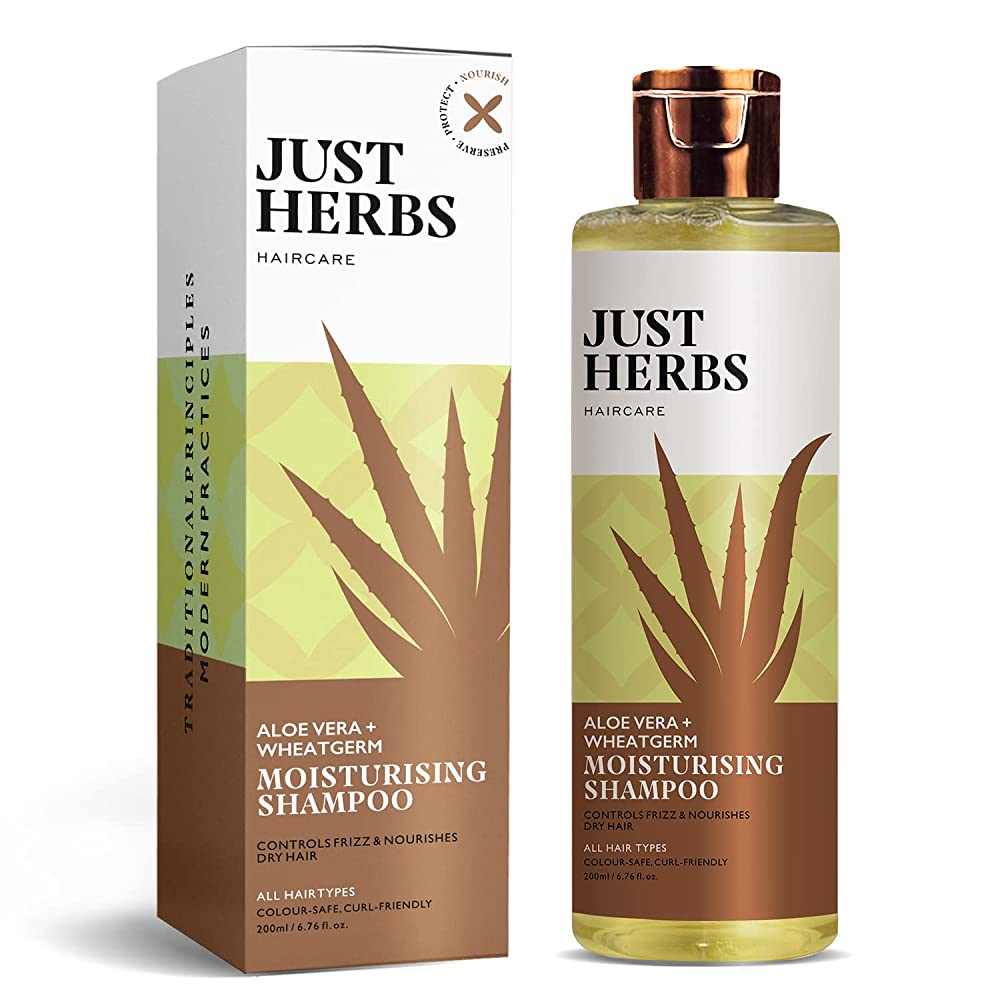 Just Herbs Silky Strength Aloevera-Wheatgerm Moisturising Shampoo - Distacart