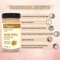 Thumbnail for Origenz Pure & Natural Rose Petals Powder Benefits
