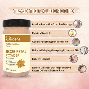 Origenz Pure & Natural Rose Petals Powder Benefits