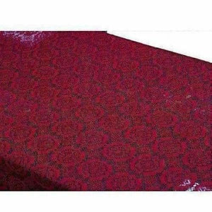Cotton Dining Table Cover 6 Seater - Maroon - Distacart