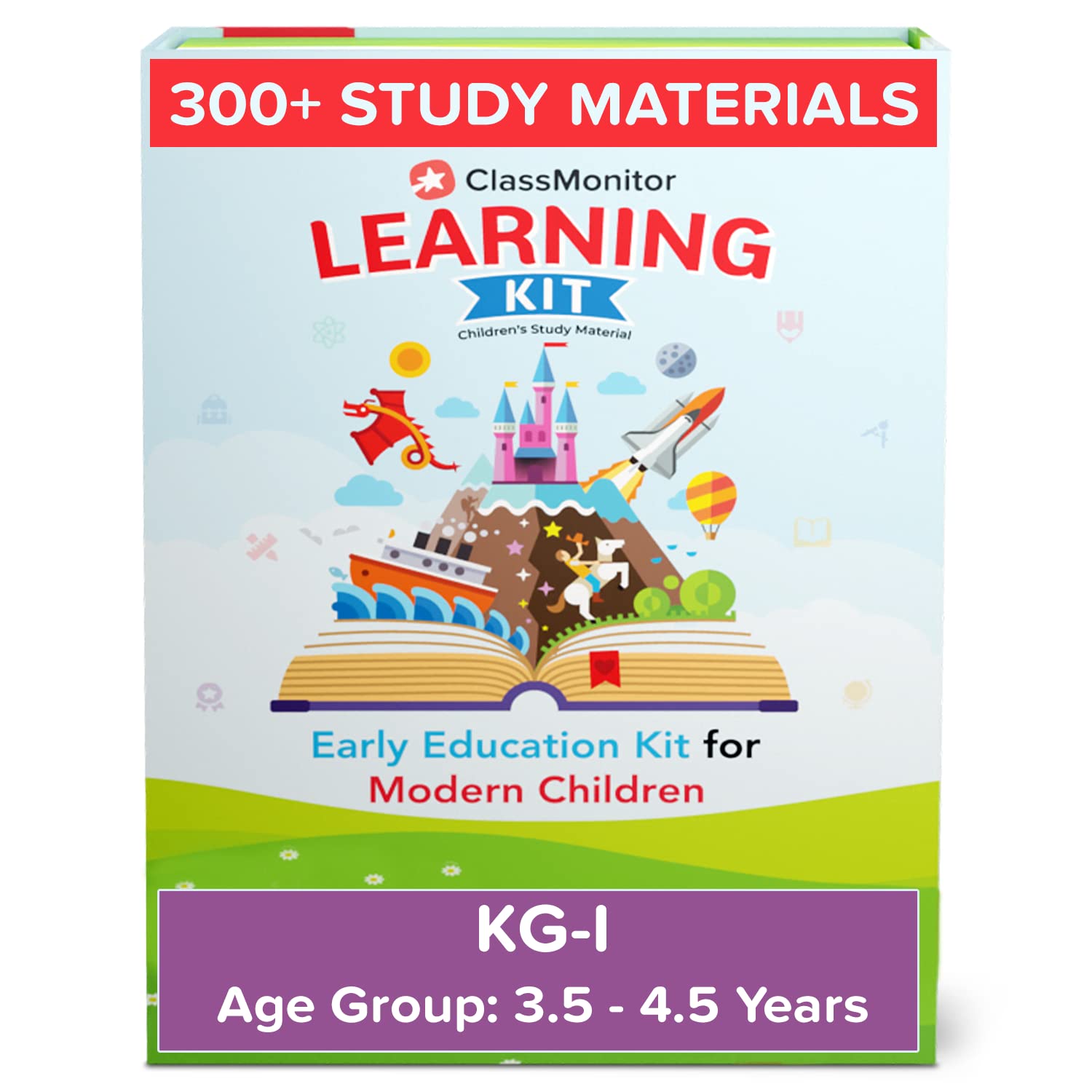ClassMonitor KG1 Learning Educational Kit with Free App with 300+ Early Preschool Learning Activity Worksheets for kids of Age 3.5 - 4.5 Years - Distacart