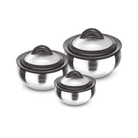 Thumbnail for Milton  Stainless Steel  Casserole with Glass Lid - Set of 3 - Distacart