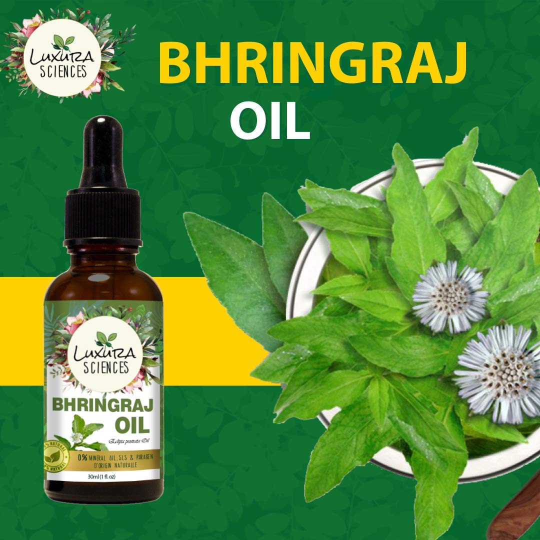 Luxura Sciences Organic Bhringraj Oil Pure and Natural Premium Therapeutic Grade Oil - Distacart
