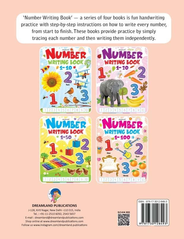 Dreamland Number Writing Book 1-100 - Distacart