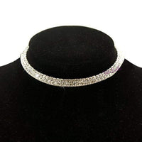 Thumbnail for Silver-Toned Alloy Double Line Silver Choker Necklace - The Pari - Distacart