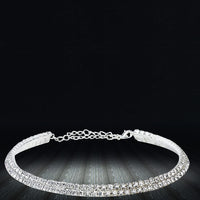 Thumbnail for Silver-Toned Alloy Double Line Silver Choker Necklace - The Pari - Distacart