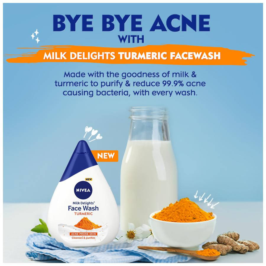 Nivea Milk Delights Turmeric Face Wash For Acne Prone Skin