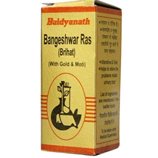 Baidyanath Bangeshwar Ras Brihat with Gold and Pearl - 10 Tablets - Distacart