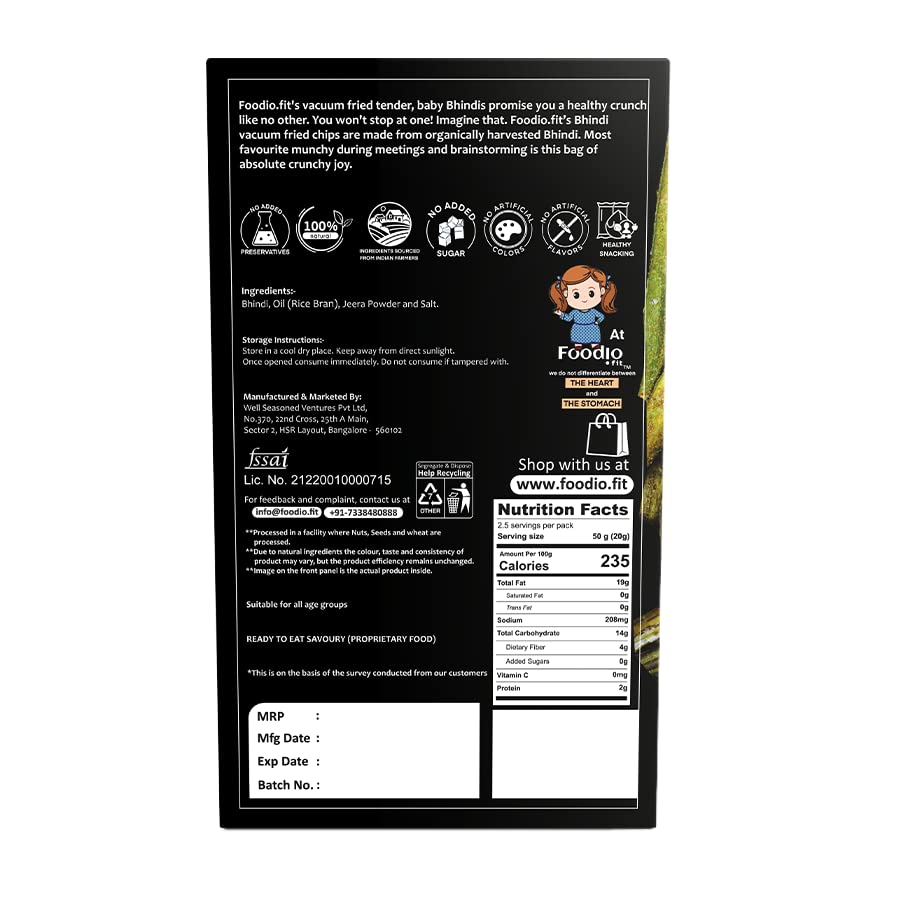 Foodio Bhindi Vacuum Fried Chips - Distacart