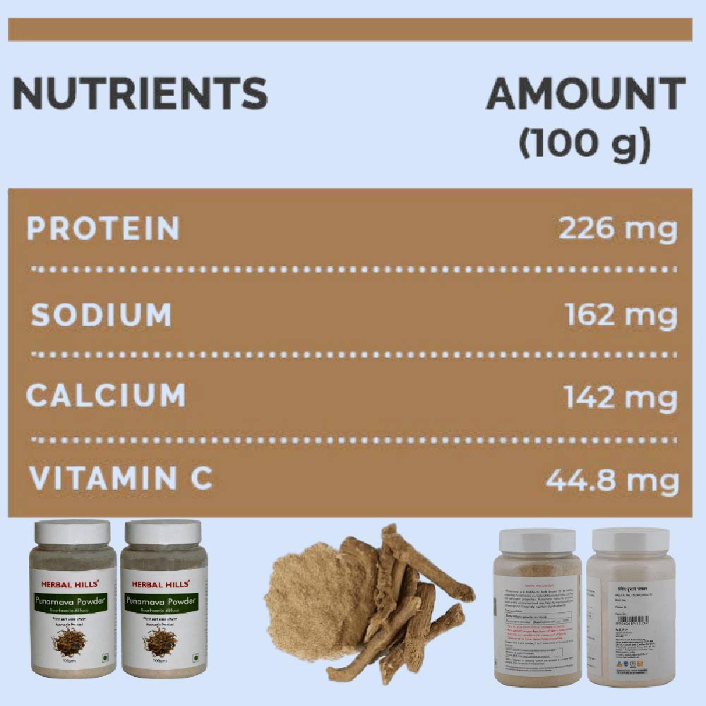 Herbal Hills Ayurveda Punarnava Powder Nutrients 