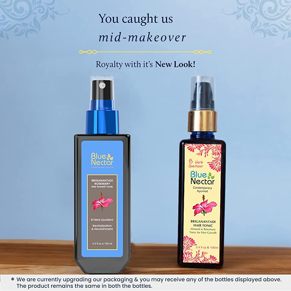 Blue Nectar Briganantadi Hair Tonic with Almond Rosemary Oil for Hair Growth - Distacart