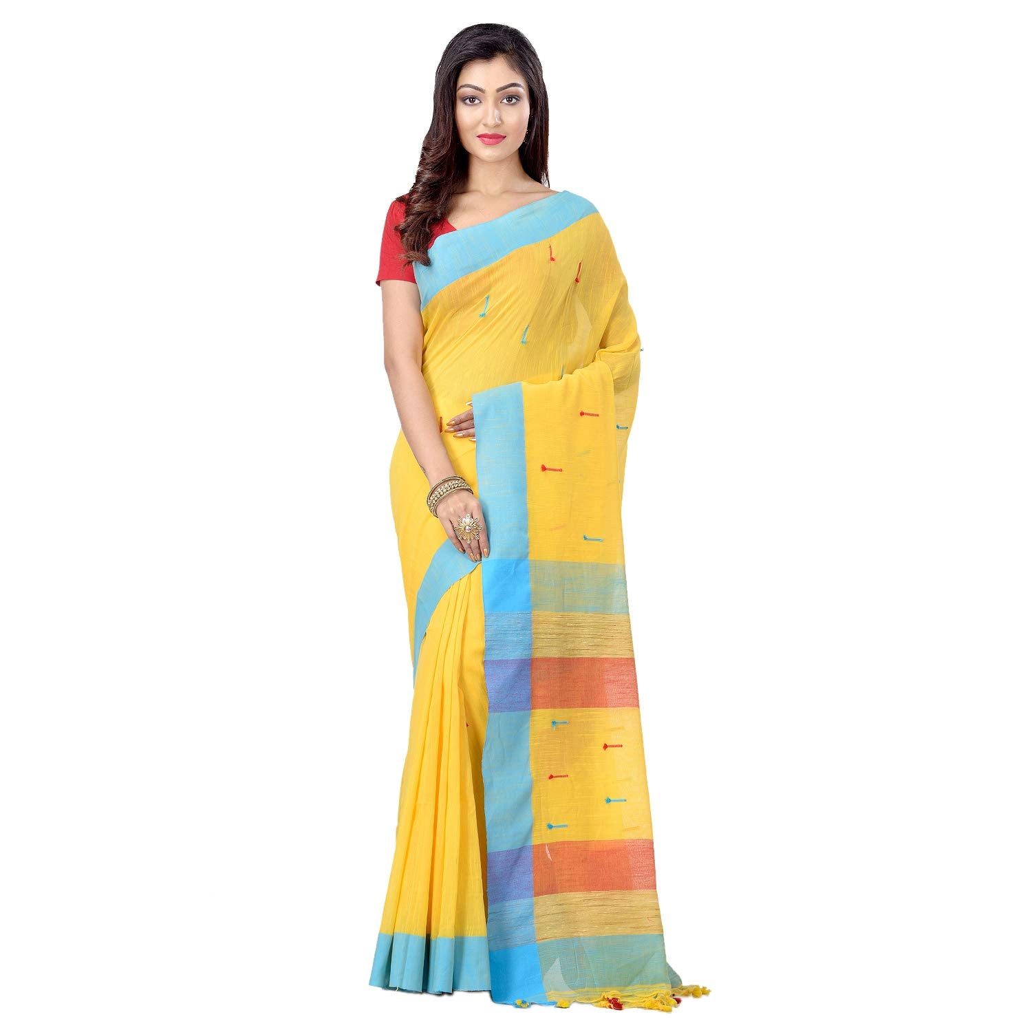 Desh Bidesh Women's Tant Cotton Saree With Blouse Piece - Distacart