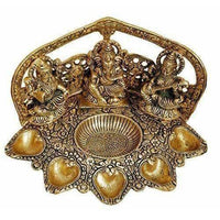 Thumbnail for Laxmi Ganesh Saraswati Idol Oil Lamp Diya - Distacart