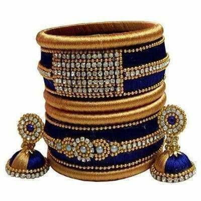 Silk thread bangles and ear rings - Distacart