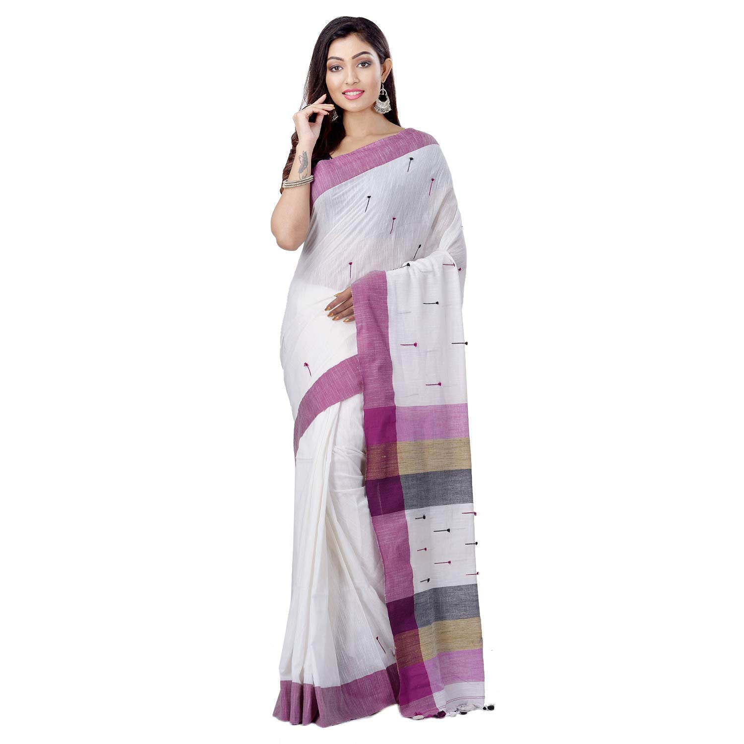 Desh Bidesh Women's Tant Cotton Saree With Blouse Piece - Distacart
