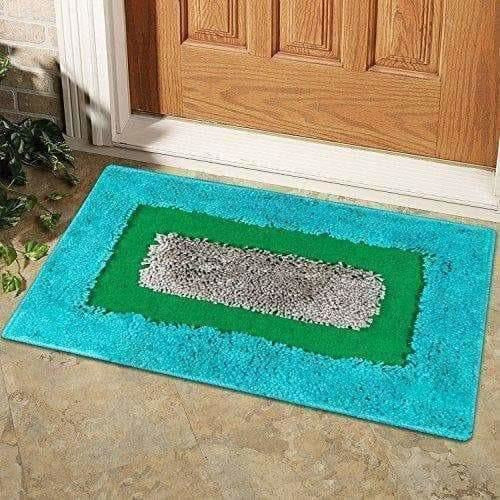 Cotton Blend Diana Door Mat/Bath Mat - Blue Color - Distacart