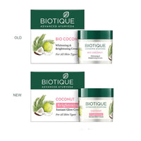 Thumbnail for Biotique Advanced Ayurveda Bio Coconut Whitening & Brightening Cream - Distacart