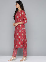 Thumbnail for HERE&NOW Floral Printed Regular Kurta with Palazzos - Distacart