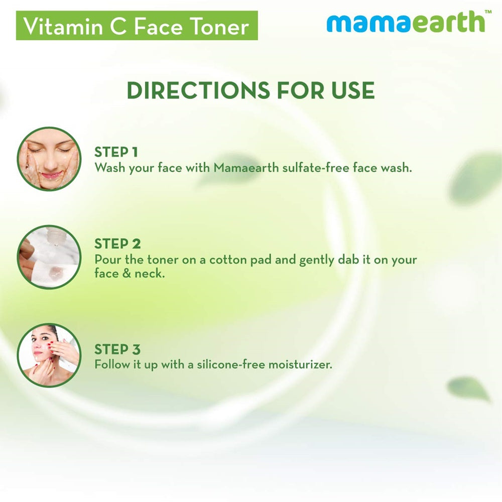 Mamaearth Vitamin C Face Toner And Face Wash Directions for use