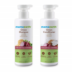 Mamaearth Onion Shampoo & Onion Conditioner For Hair Fall Control