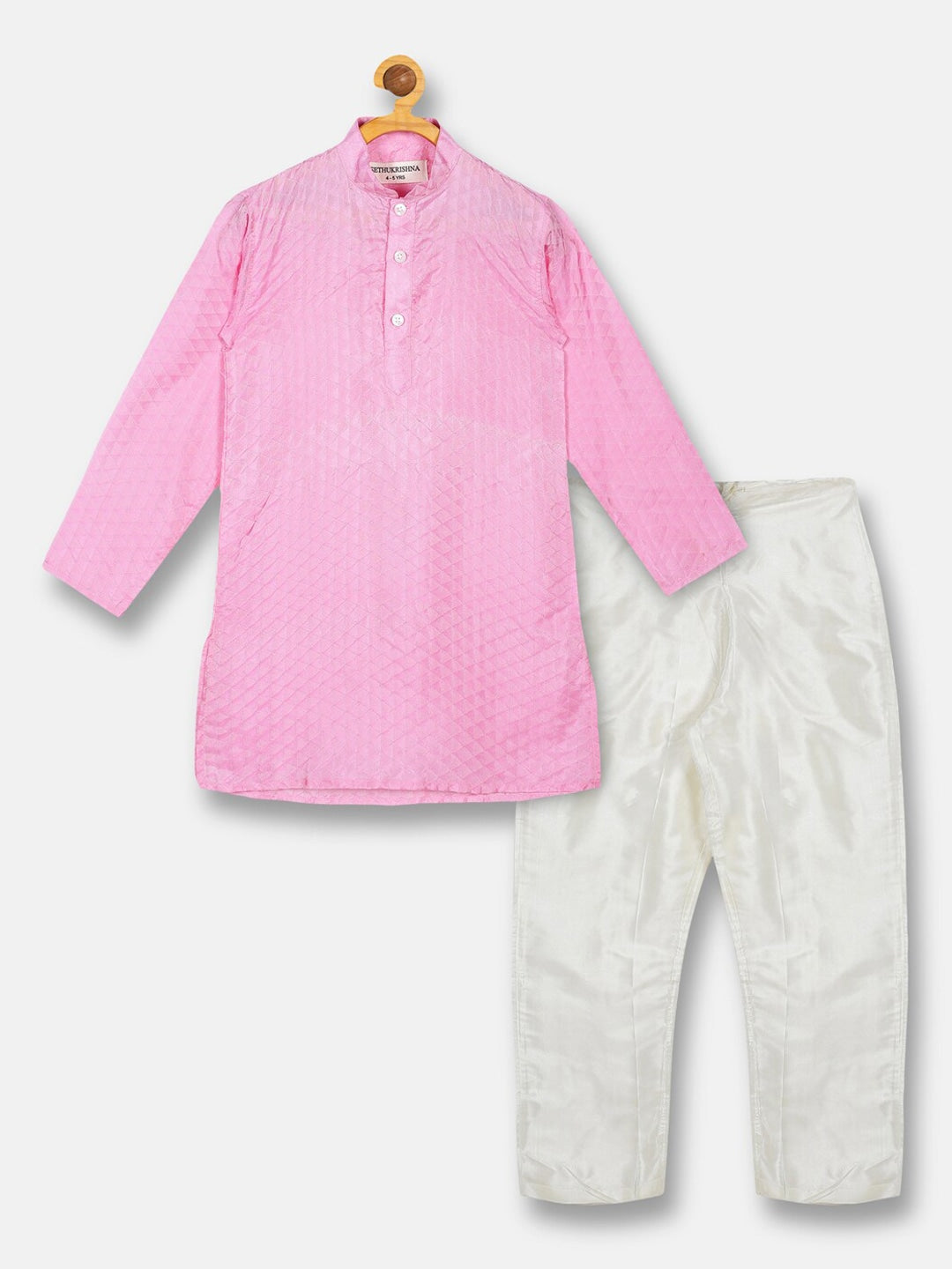 Sethukrishna Boys Pink Kurta with Pyjamas set - Distacart