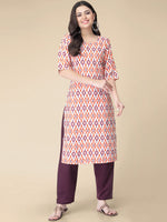 Thumbnail for Kalini Geometric Printed Printed Regular Kurta with Trousers - Distacart