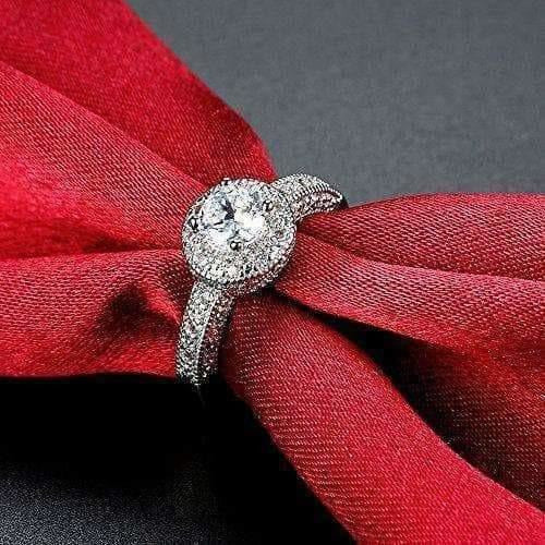 Crystal Royal Queen Sterling Silver Plated Ring - Distacart
