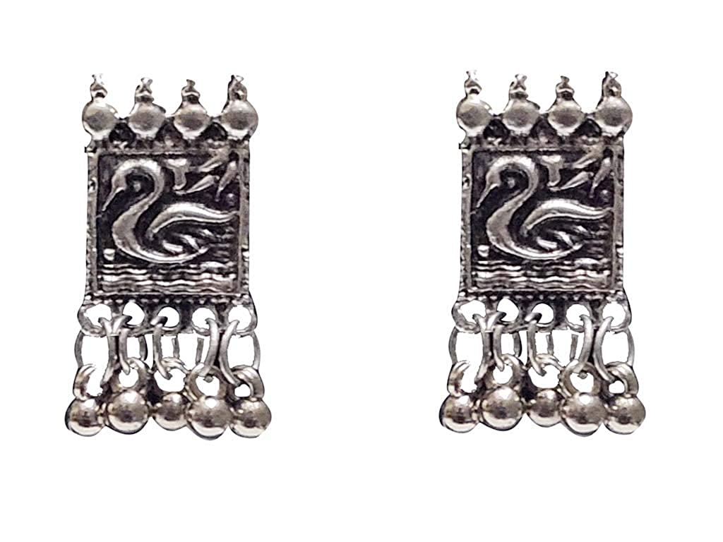 Silver-Plated Alloy Oxidised Silver Geometric Necklace - The Pari - Distacart