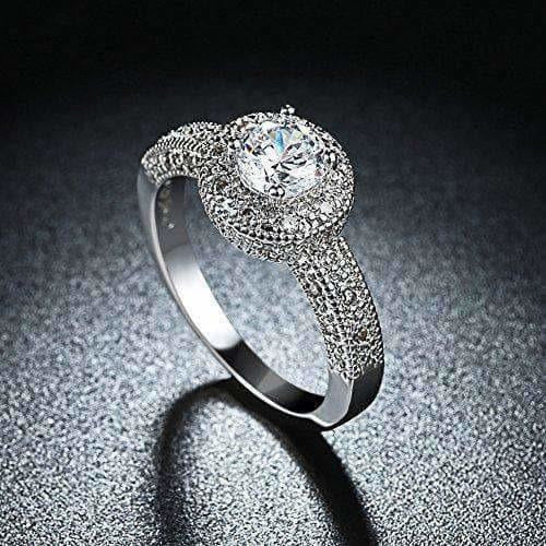 Crystal Royal Queen Sterling Silver Plated Ring - Distacart
