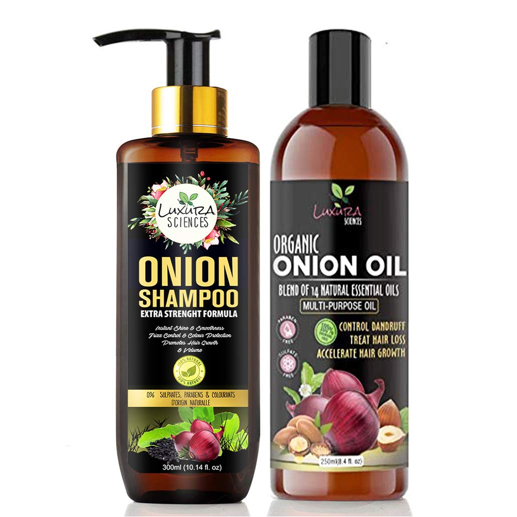 Luxura Sciences Onion Hair Oil for hair growth & Onion Shampoo - Distacart