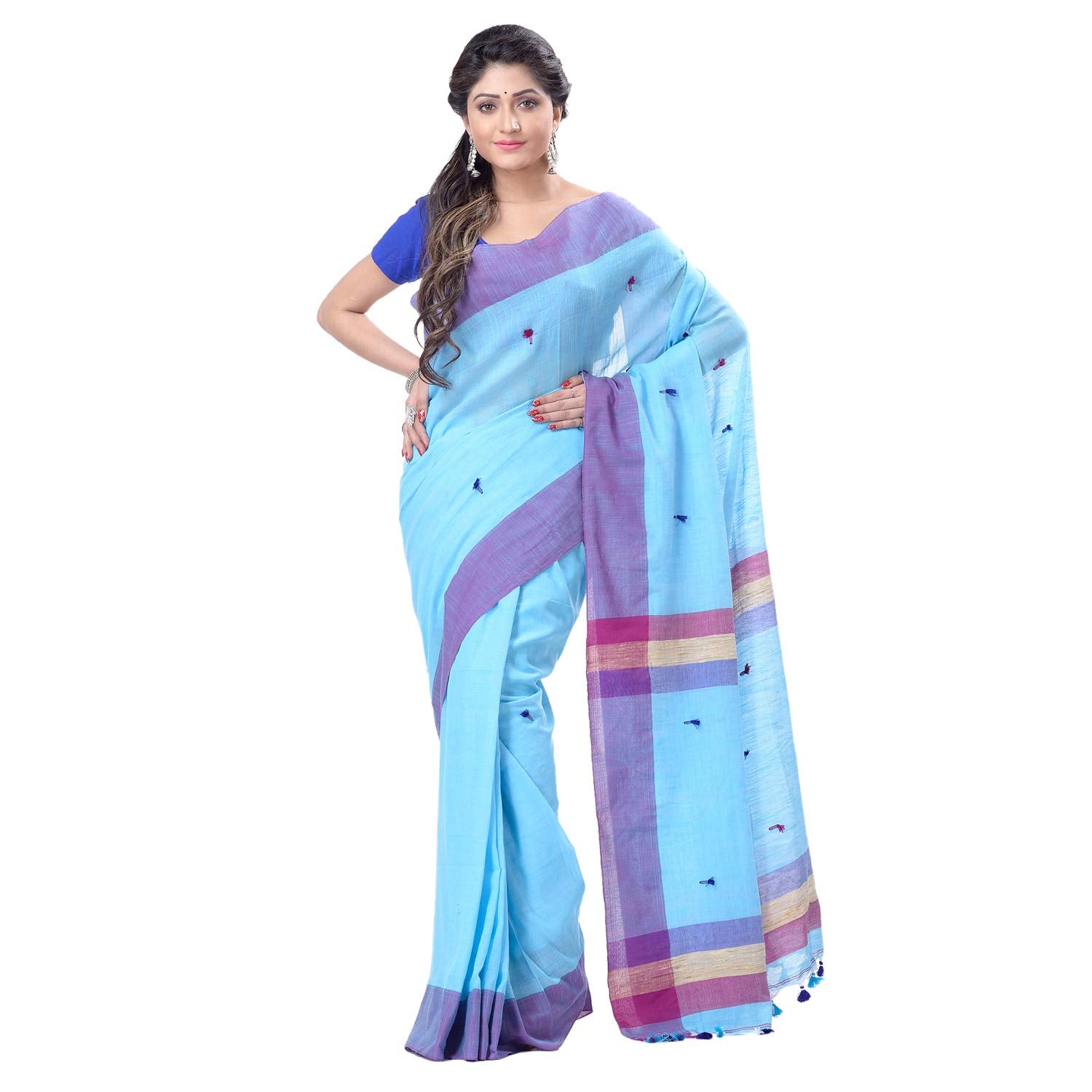 Desh Bidesh Women's Tant Cotton Saree With Blouse Piece - Distacart