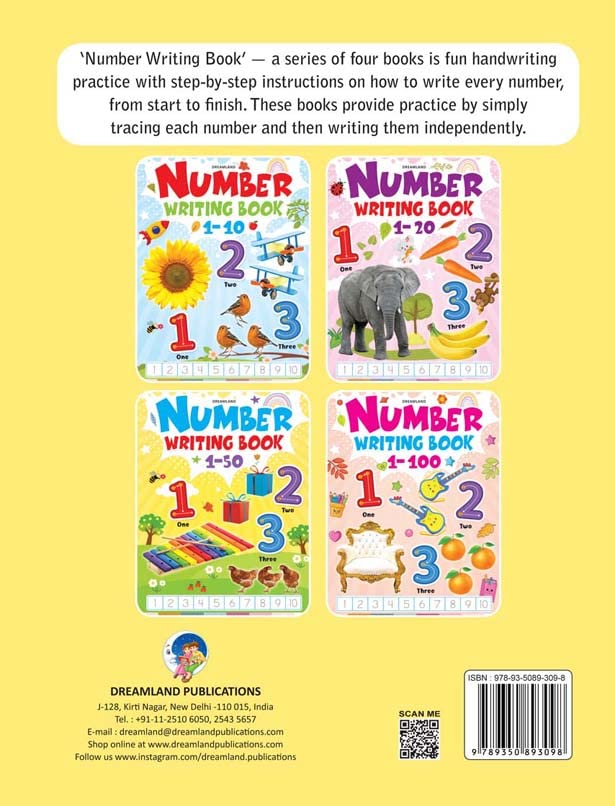 Dreamland Number Writing Book 1-50 - Distacart