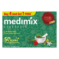 Thumbnail for Medimix Ayurvedic Classic 18 Herbs Soap, 125 g (4 + 1 Offer Pack)